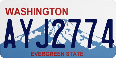 WA license plate AYJ2774