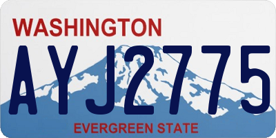 WA license plate AYJ2775