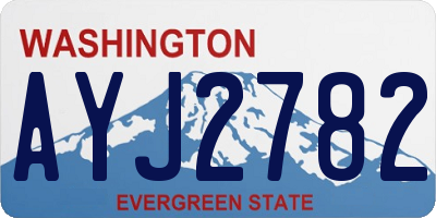 WA license plate AYJ2782