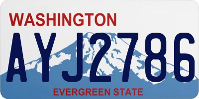 WA license plate AYJ2786