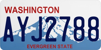 WA license plate AYJ2788