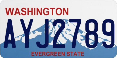 WA license plate AYJ2789