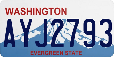 WA license plate AYJ2793