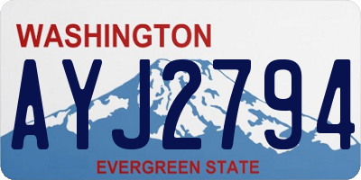 WA license plate AYJ2794