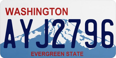 WA license plate AYJ2796