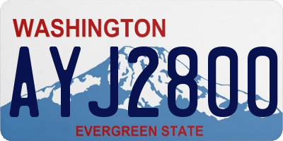 WA license plate AYJ2800