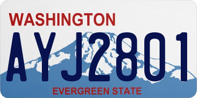 WA license plate AYJ2801