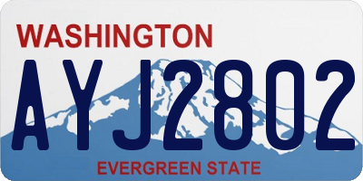 WA license plate AYJ2802