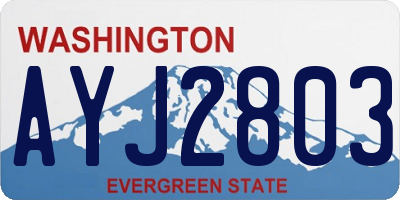 WA license plate AYJ2803
