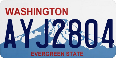 WA license plate AYJ2804