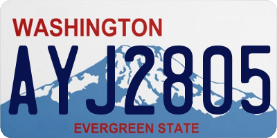 WA license plate AYJ2805