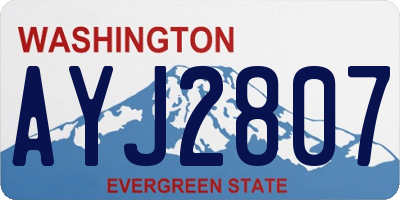 WA license plate AYJ2807