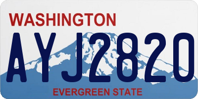 WA license plate AYJ2820