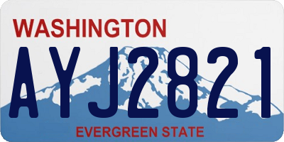 WA license plate AYJ2821