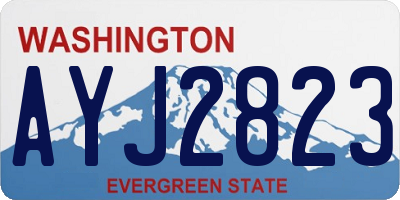 WA license plate AYJ2823