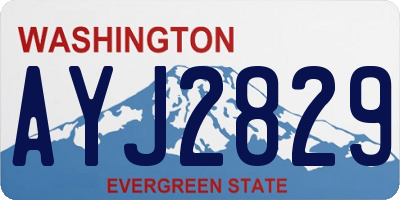 WA license plate AYJ2829