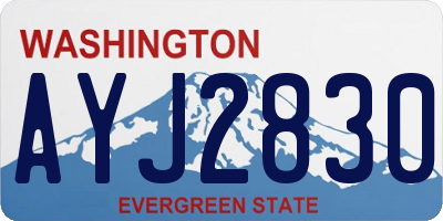 WA license plate AYJ2830