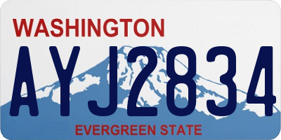 WA license plate AYJ2834
