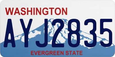 WA license plate AYJ2835