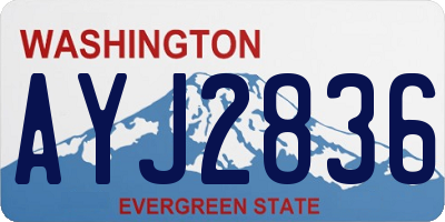 WA license plate AYJ2836