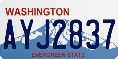 WA license plate AYJ2837