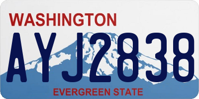WA license plate AYJ2838