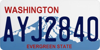 WA license plate AYJ2840