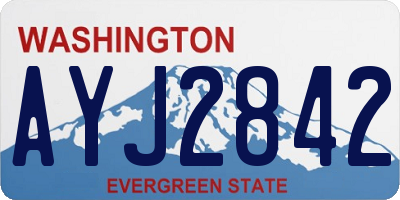 WA license plate AYJ2842