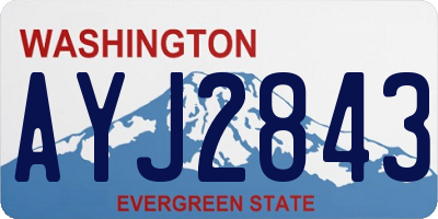 WA license plate AYJ2843