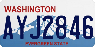 WA license plate AYJ2846