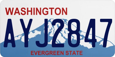 WA license plate AYJ2847