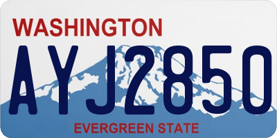 WA license plate AYJ2850