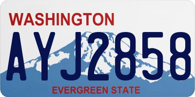 WA license plate AYJ2858