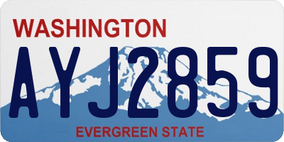 WA license plate AYJ2859