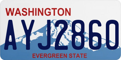 WA license plate AYJ2860