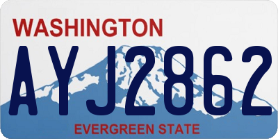 WA license plate AYJ2862