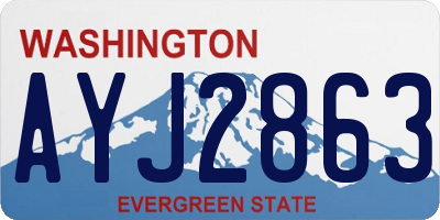 WA license plate AYJ2863