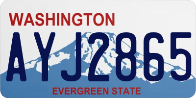 WA license plate AYJ2865
