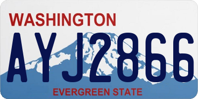 WA license plate AYJ2866