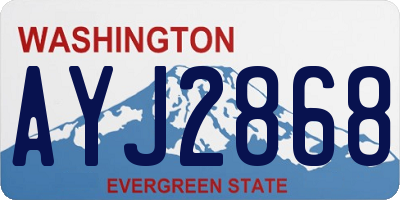WA license plate AYJ2868