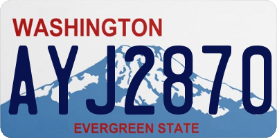 WA license plate AYJ2870