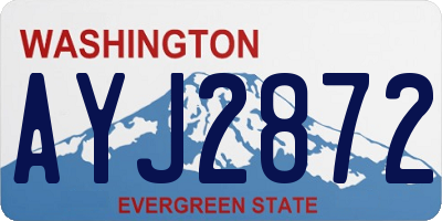 WA license plate AYJ2872