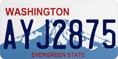 WA license plate AYJ2875