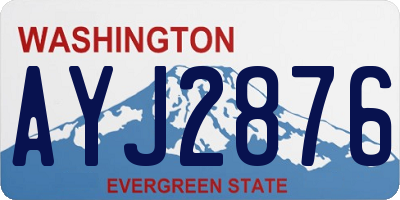 WA license plate AYJ2876