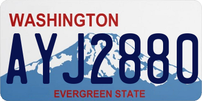 WA license plate AYJ2880