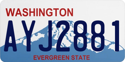 WA license plate AYJ2881