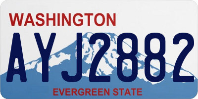 WA license plate AYJ2882
