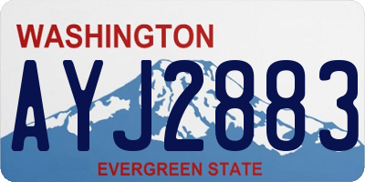 WA license plate AYJ2883
