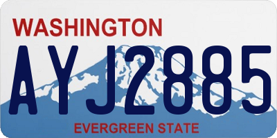 WA license plate AYJ2885