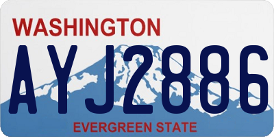 WA license plate AYJ2886